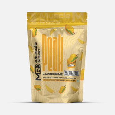 Muscle Reign Carboprime food supplement in mango flavor for elite athletes with 30 servings