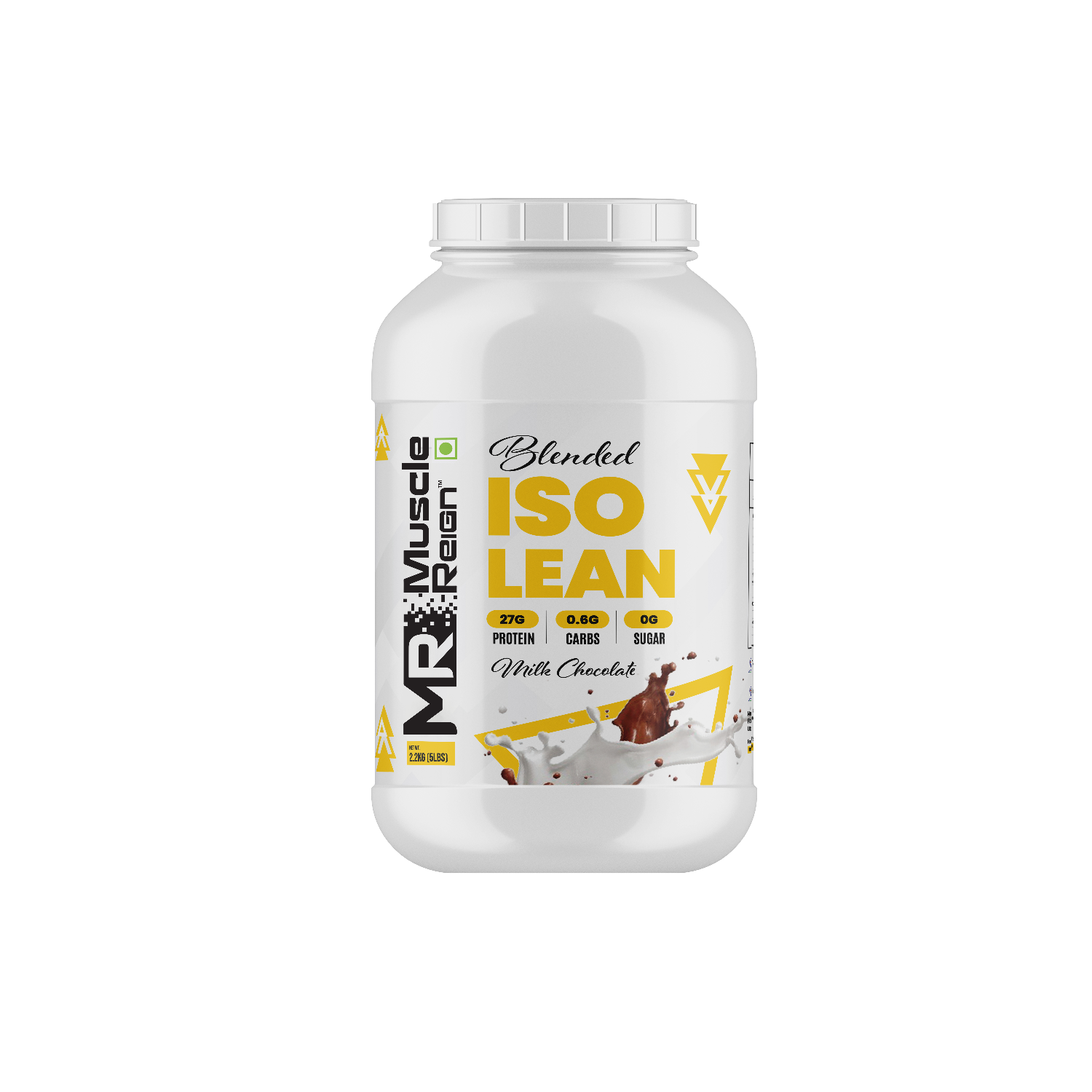 Muscle Reign ISO Lean protein supplement in Mint Chocolate flavor with high protein content