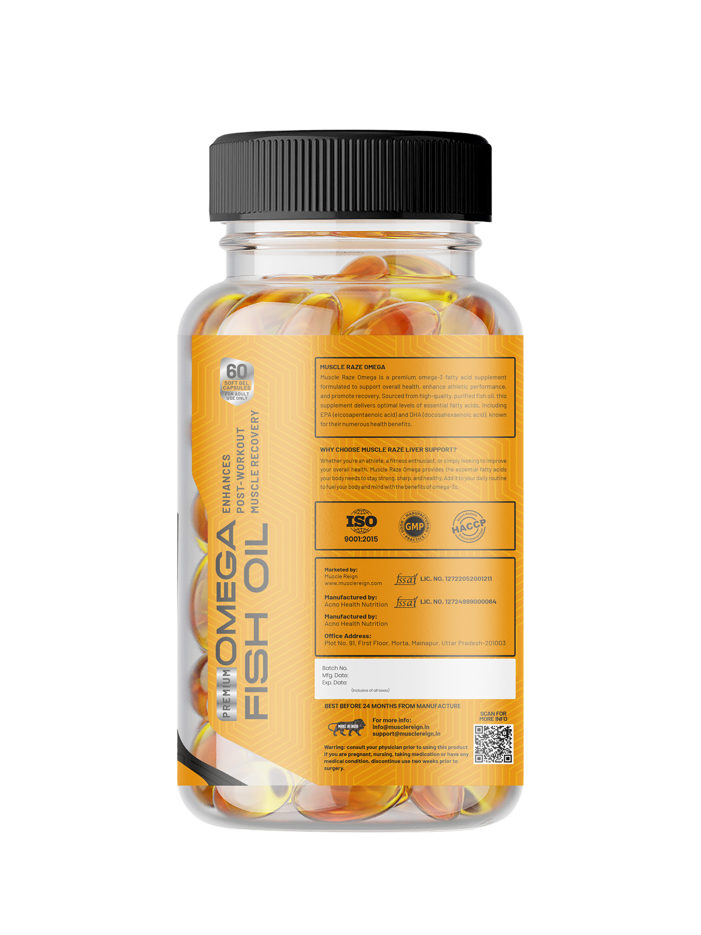 Muscle Reign Fish Oil 60 Gel Tablets