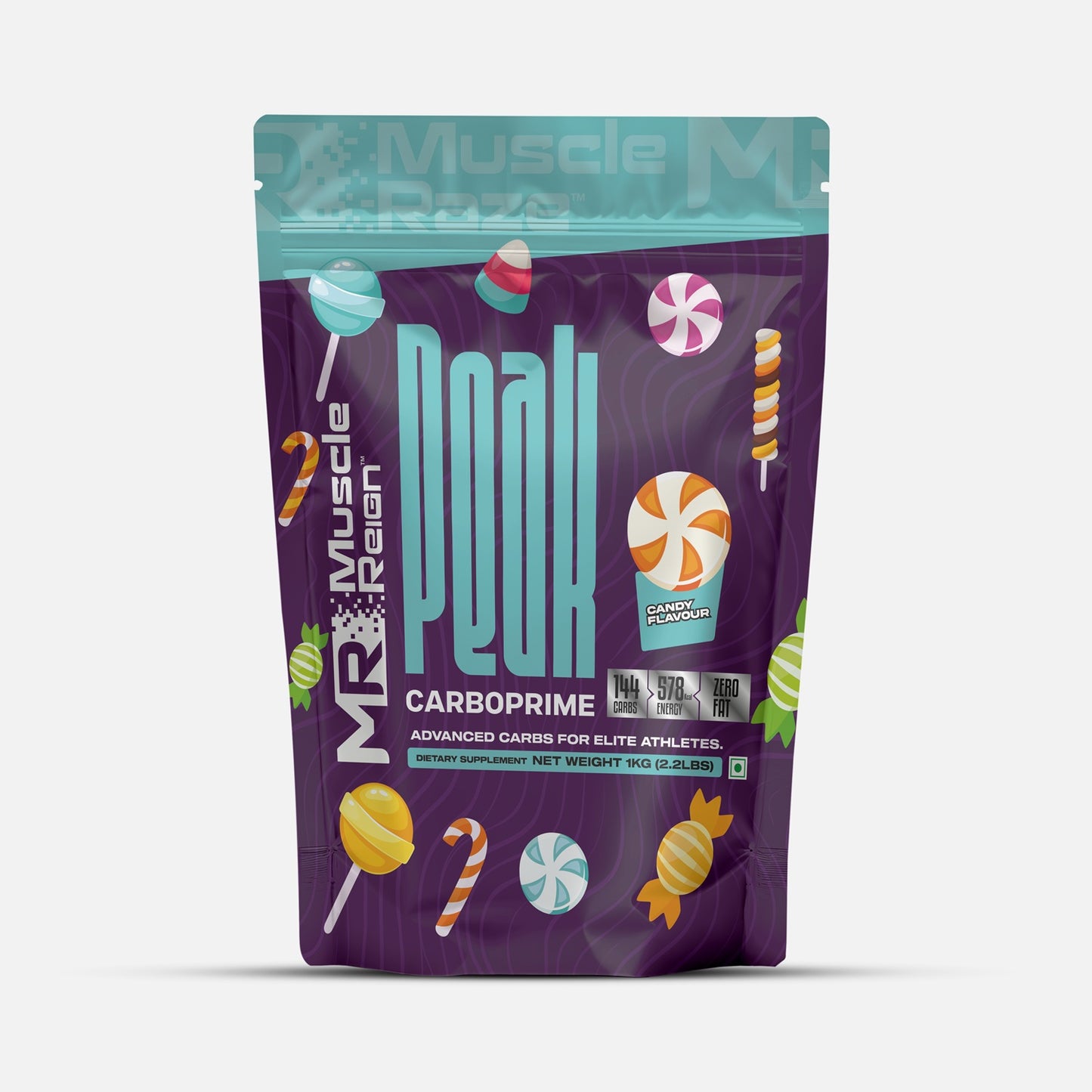 Muscle Reign Peak Carboprime 1kg 2.2 Lbs (144 Carbs+578 Kacl Energy Zero Fat)