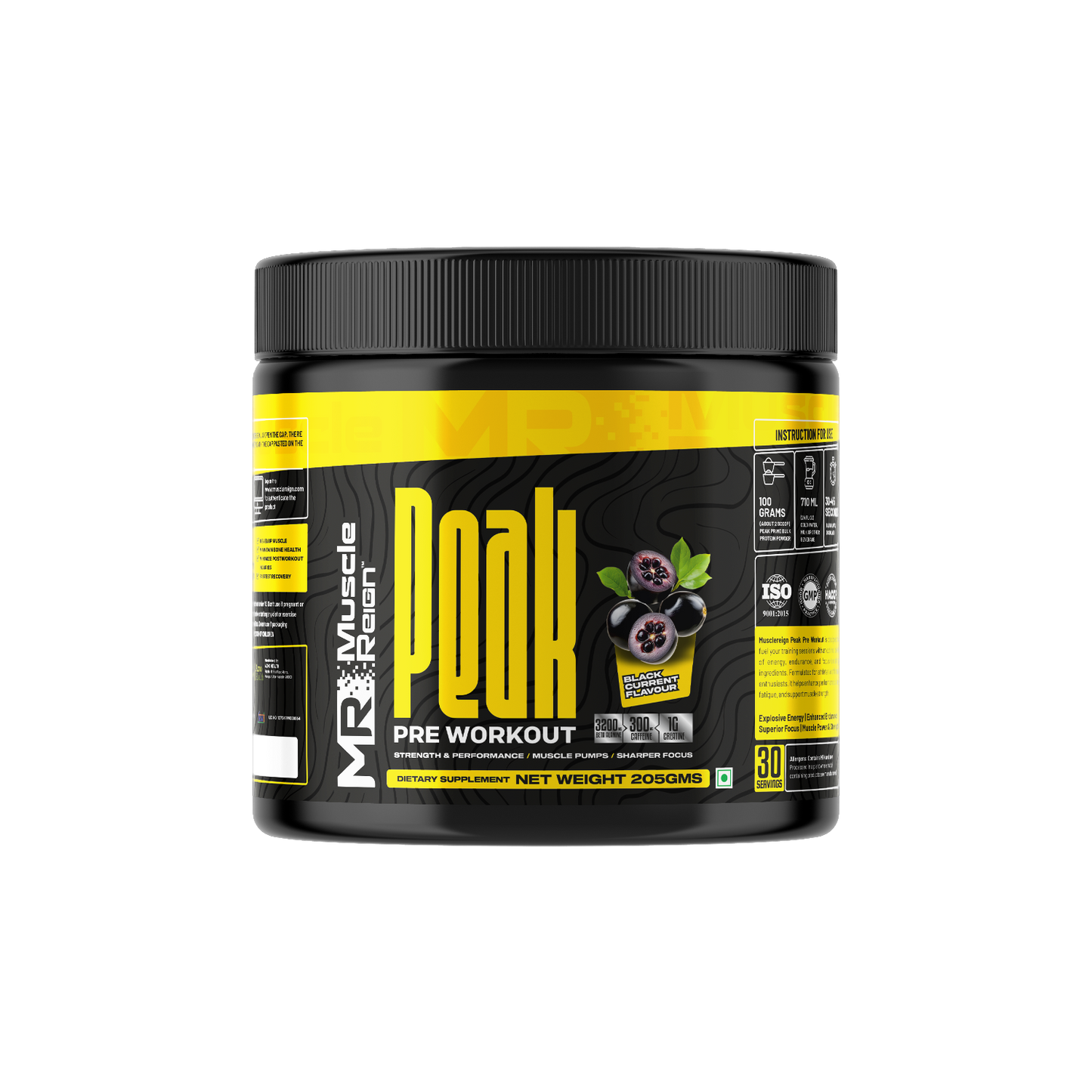 Muscle Reign Peak Pre-Workout 3200mg Beta Alanine+300mg Caffeine+1gm Creatine