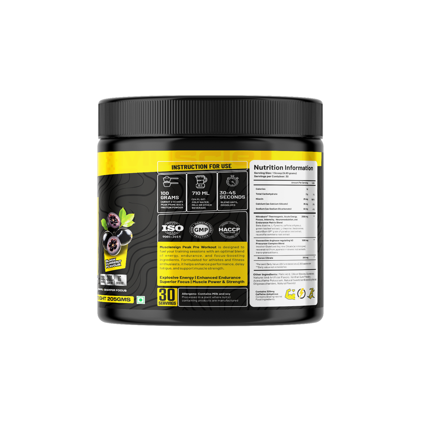 Muscle Reign Peak Pre-Workout 3200mg Beta Alanine+300mg Caffeine+1gm Creatine