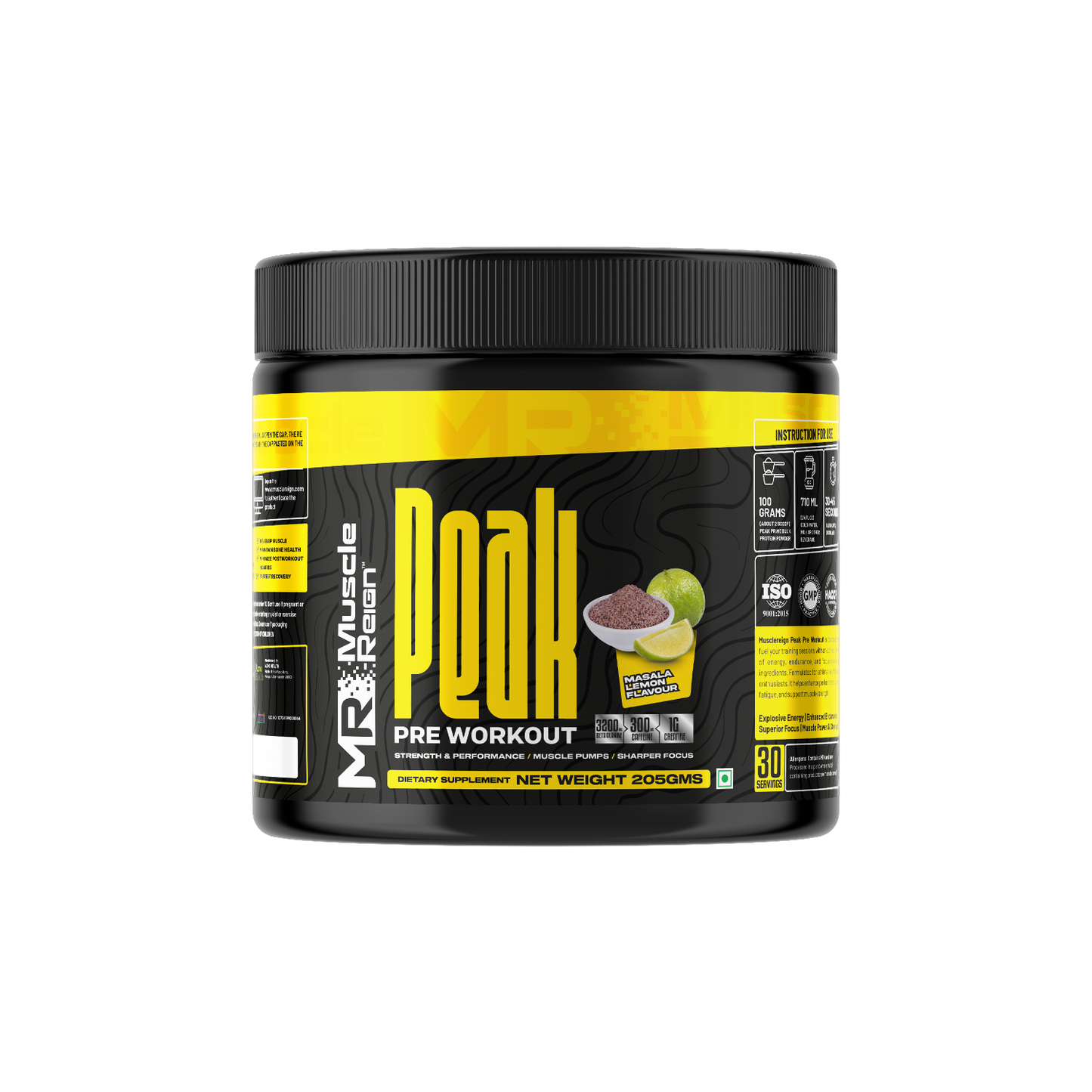 Muscle Reign Peak Pre-Workout 3200mg Beta Alanine+300mg Caffeine+1gm Creatine