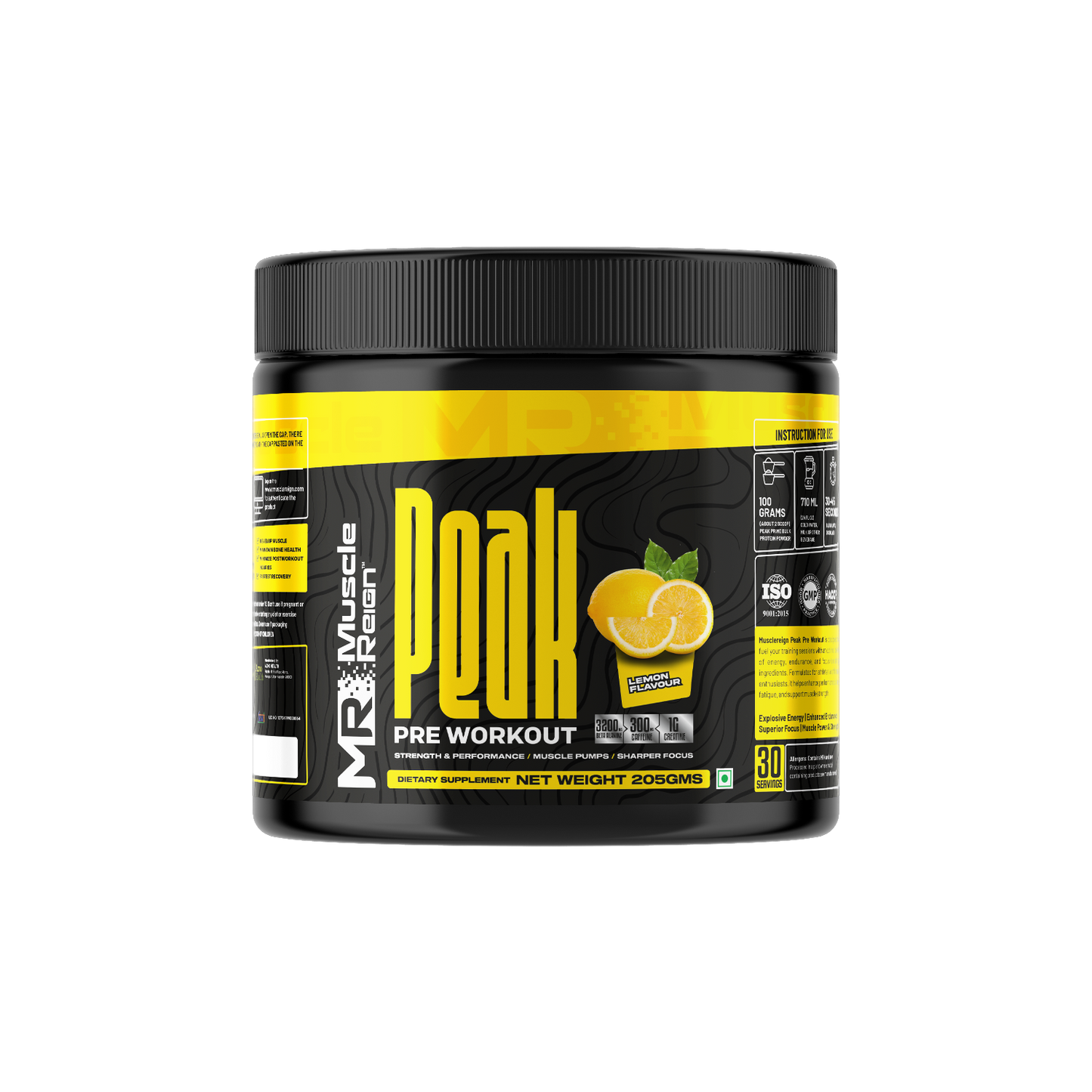 Muscle Reign Peak Pre-Workout 3200mg Beta Alanine+300mg Caffeine+1gm Creatine