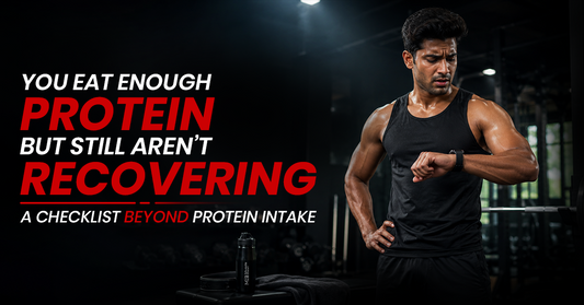 Not recovering despite enough protein: frustrated gym-goer reviewing a muscle recovery checklist