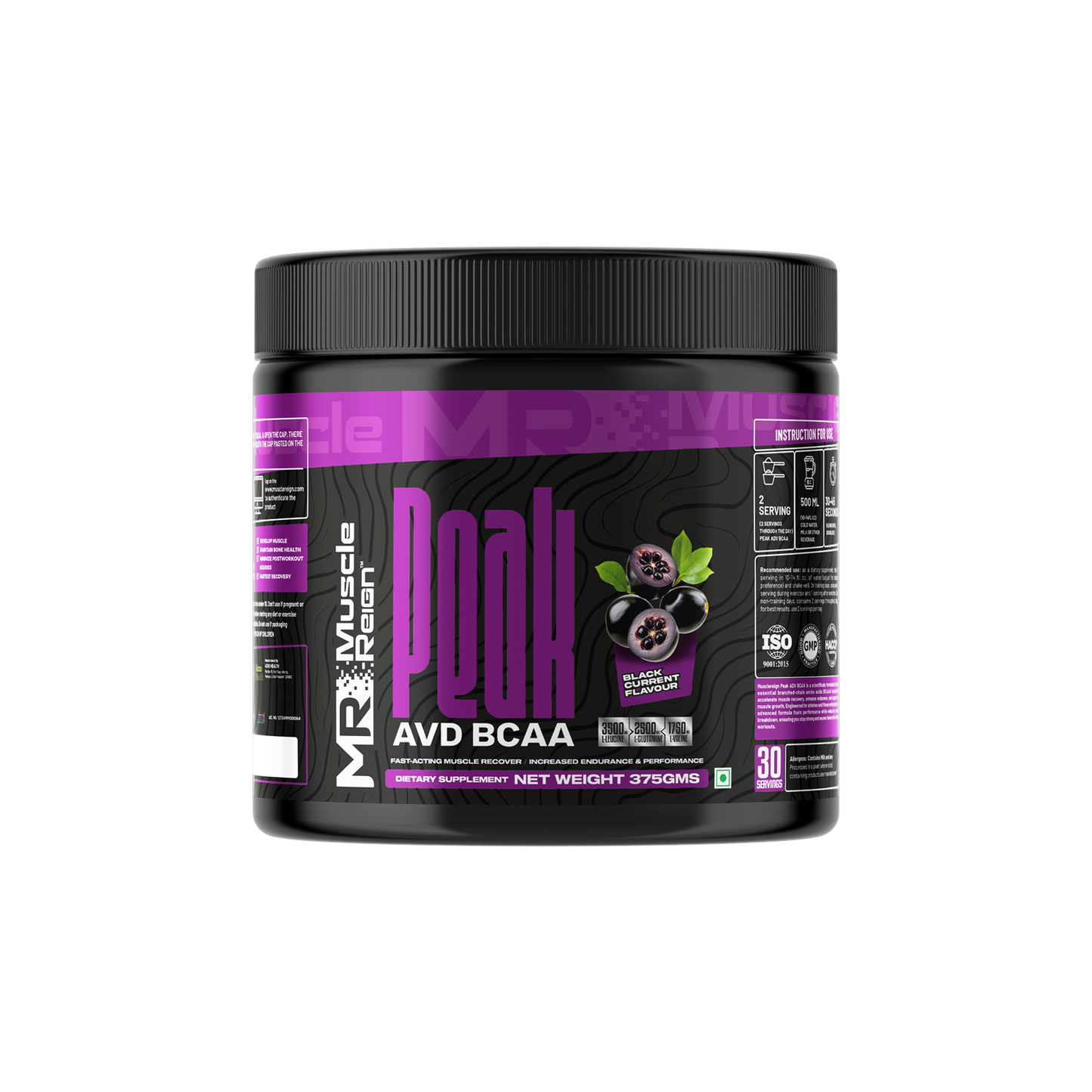 Muscle Reign Peak ADV BCAA - 3500mg L-Carnitine + 2500mg L-Glutamine + 1750mg L-Valine