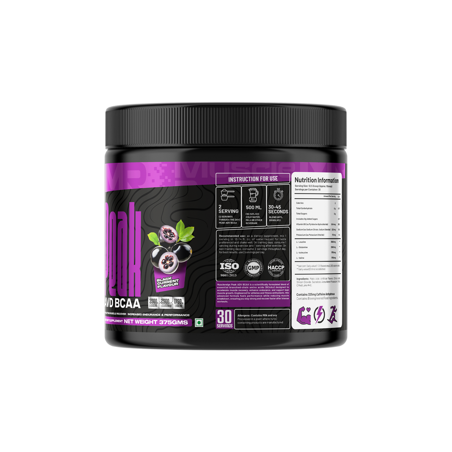 Muscle Reign Peak ADV BCAA - 3500mg L-Carnitine + 2500mg L-Glutamine + 1750mg L-Valine