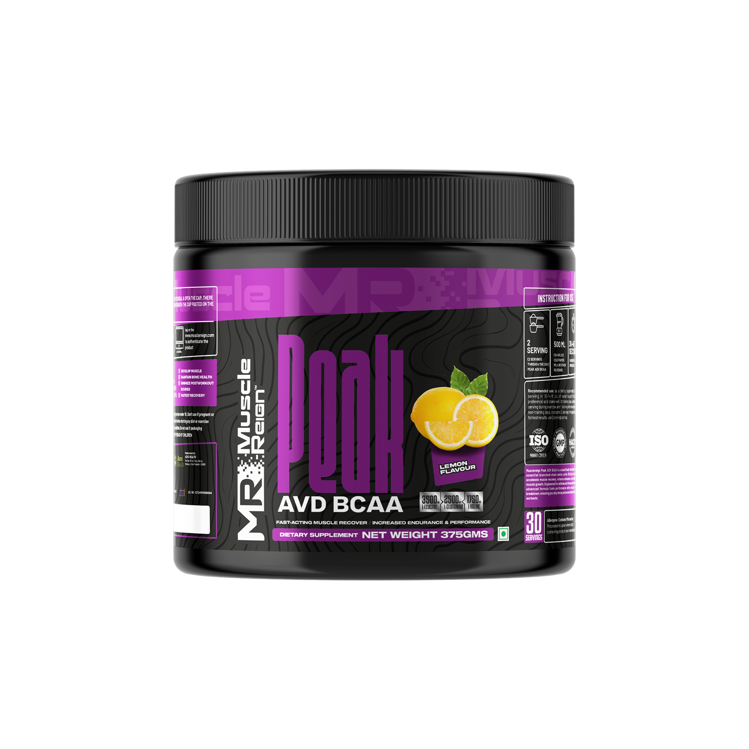 Muscle Reign Peak ADV BCAA - 3500mg L-Carnitine + 2500mg L-Glutamine + 1750mg L-Valine