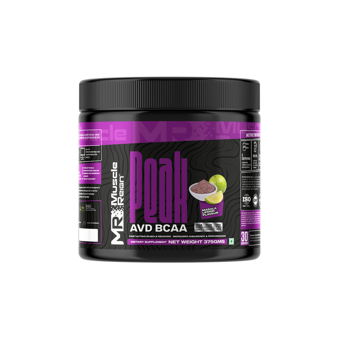 Muscle Reign Peak ADV BCAA - 3500mg L-Carnitine + 2500mg L-Glutamine + 1750mg L-Valine