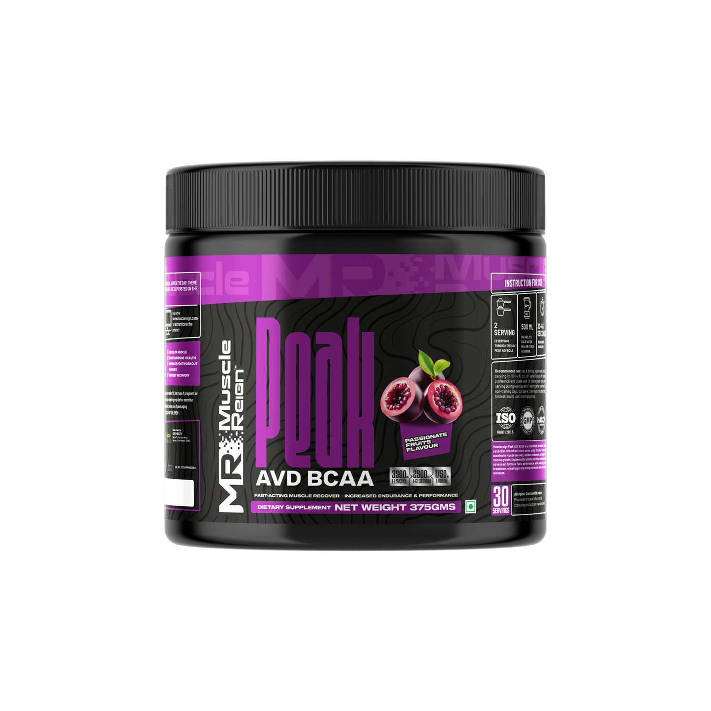 Muscle Reign Peak ADV BCAA - 3500mg L-Carnitine + 2500mg L-Glutamine + 1750mg L-Valine