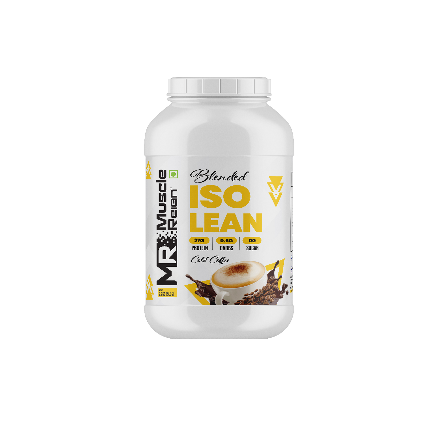 Muscle Reign Blended ISO Lean 2.2kg (5LBS) 27g Protein+.06g Carbs+ Sugar free + Free Shaker