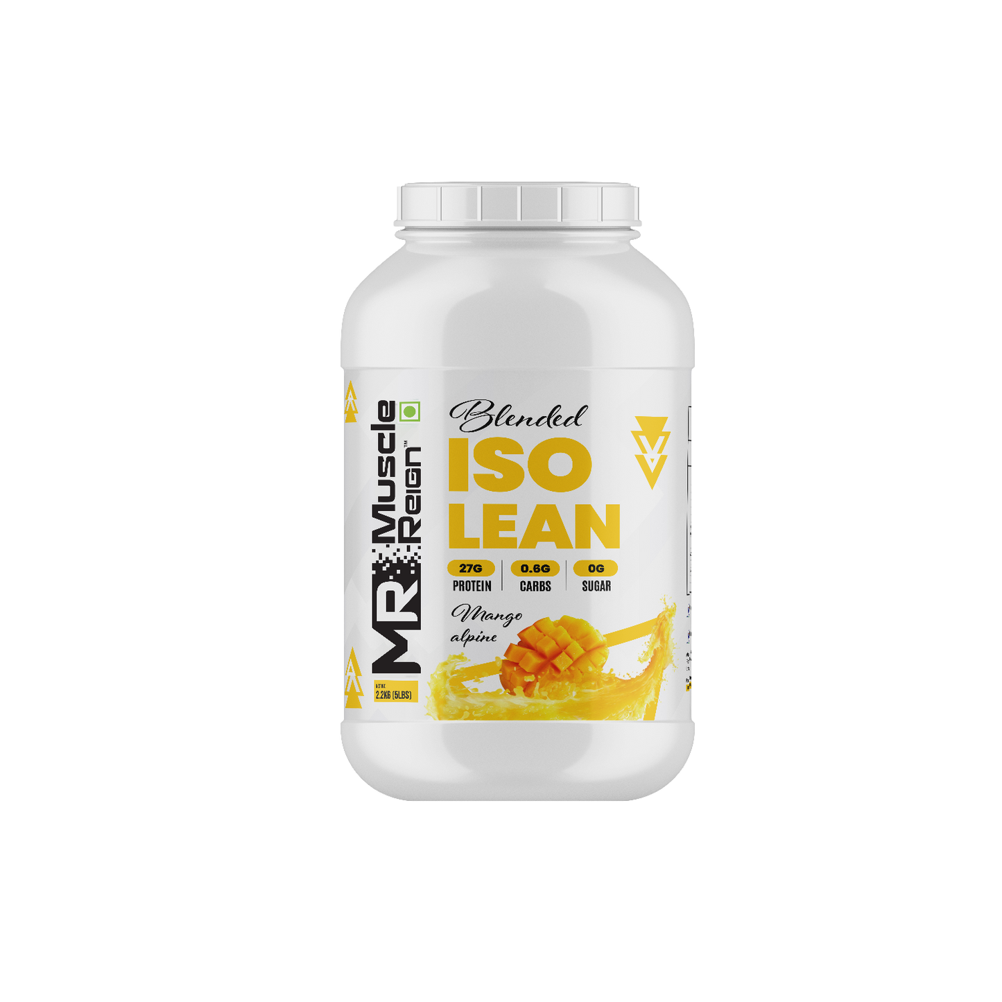 Muscle Reign Blended ISO Lean 2.2kg (5LBS) 27g Protein+.06g Carbs+ Sugar free + Free Shaker