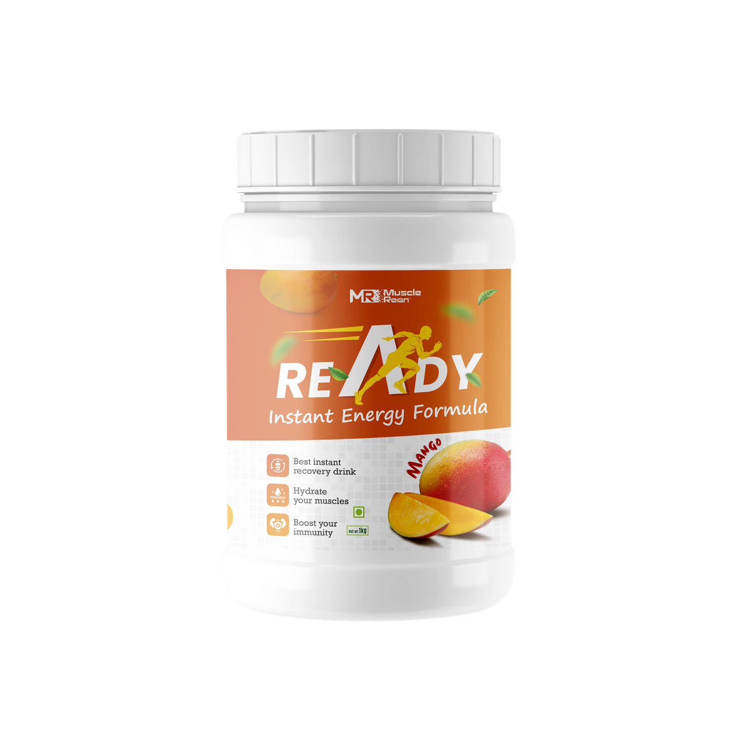 Muscle Reign Instant Energy Formula Powder in Mango Flavour for Quick Hydration and Muscle Recovery