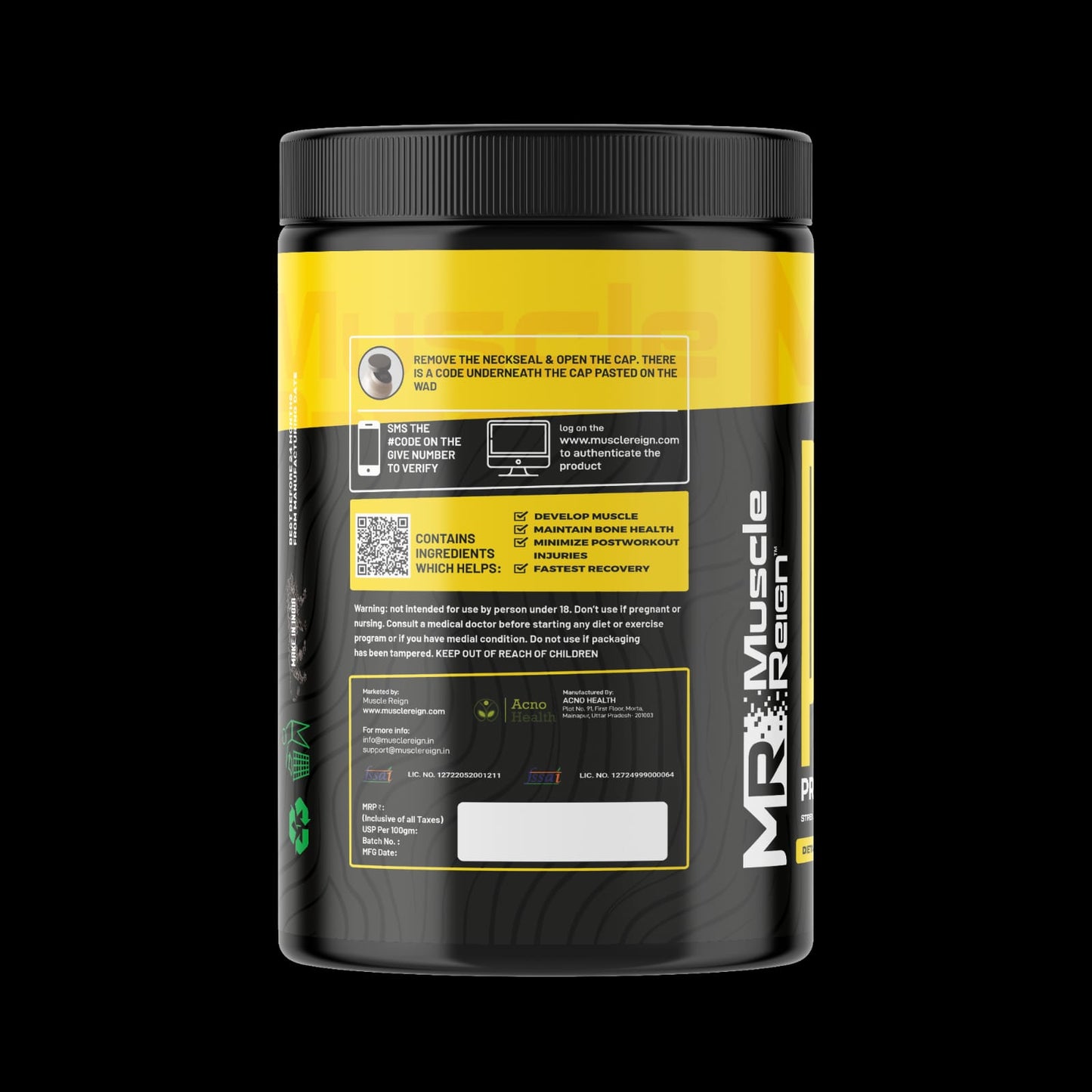 Muscle Reign Peak Pre-Workout 3200mg Beta Alanine+300mg Caffeine+1gm Creatine