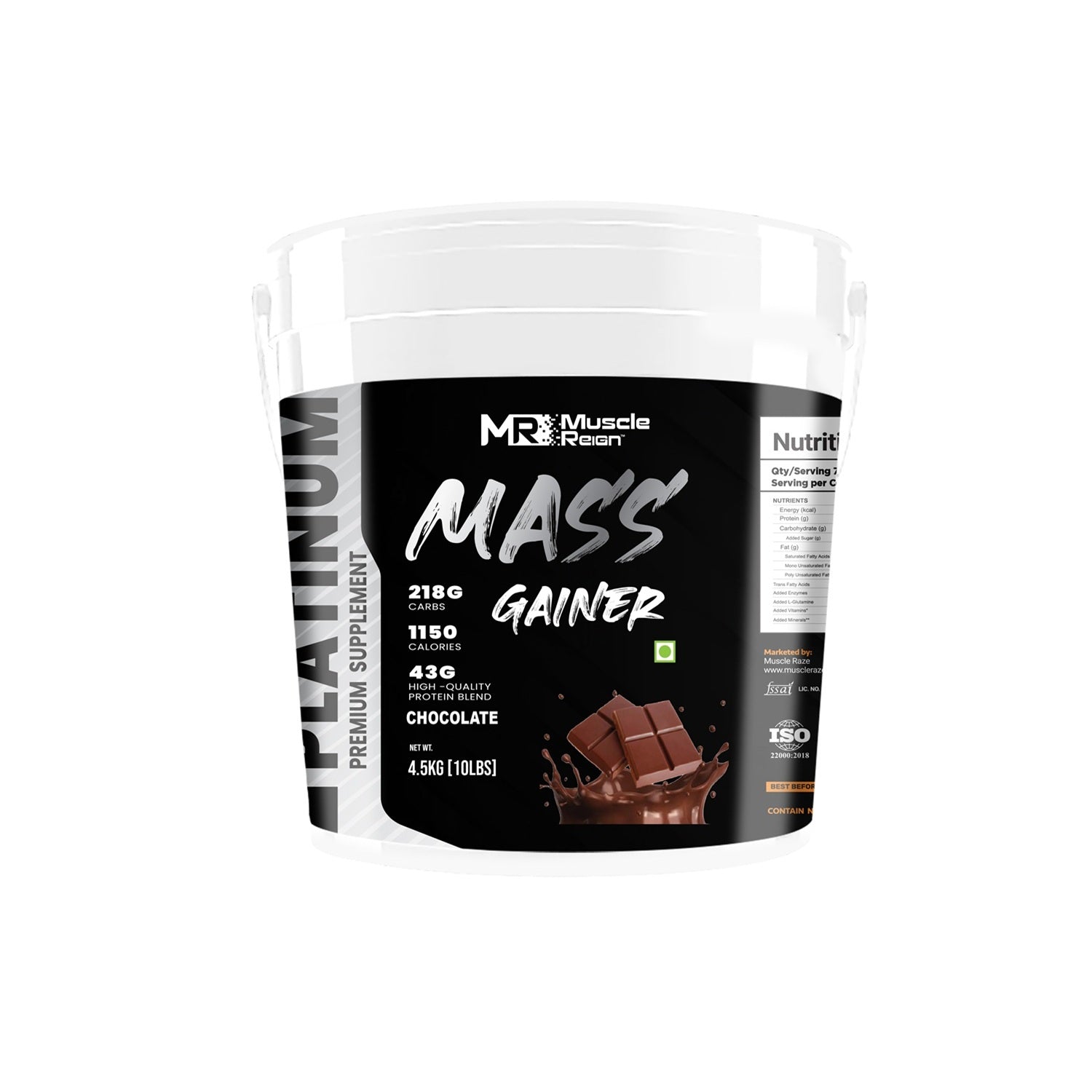 Muscle Reign Platinum Mass Gainer 4.5kg [10 Lbs]