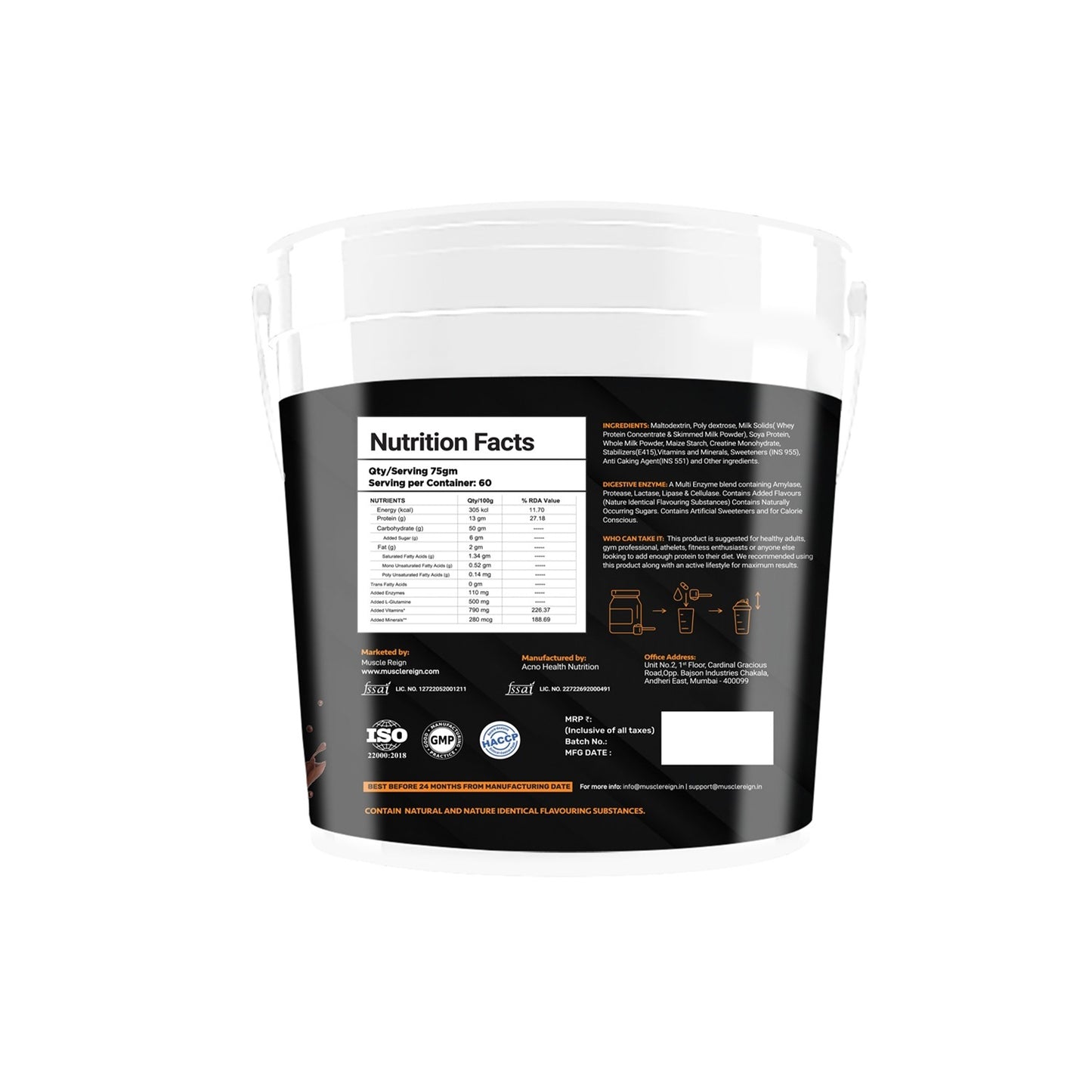 Muscle Reign Platinum Mass Gainer 4.5kg [10 Lbs]