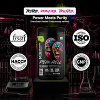 Muscle Reign Peak Hell Pre-Workout FSSAI, ISO, HACCP, GMP certified — tested and verified pre-workout supplement India