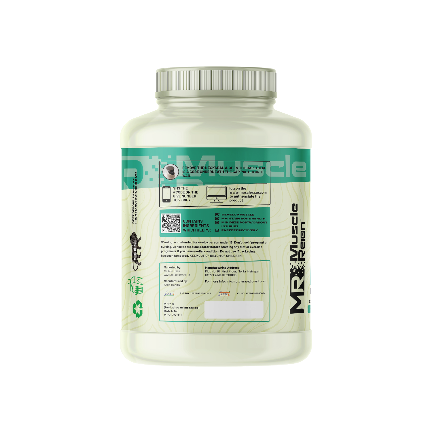 Muscle Reign Protein Supplement Container showcasing best isolate protein for bodybuilding benefits