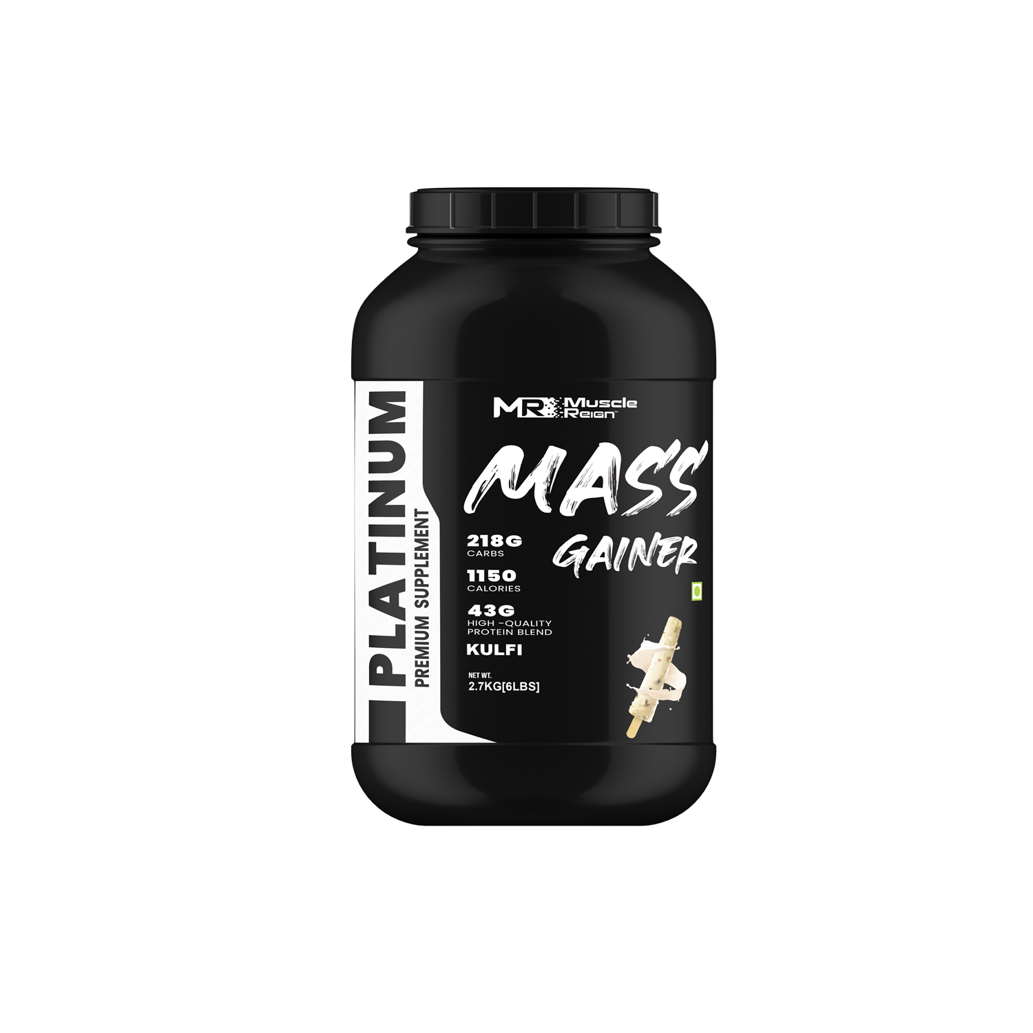 Muscle Reign Muscle weight gain powder 6 lbs container with kulfi flavor for effective muscle building