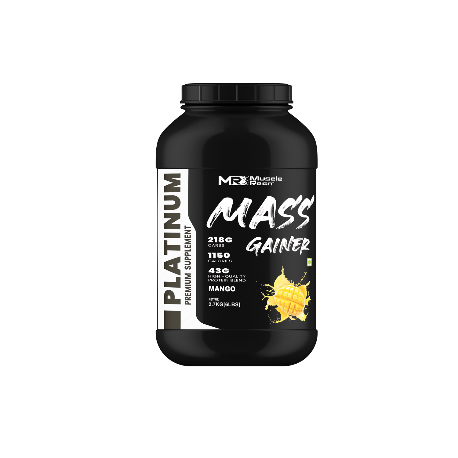 Muscle Reign Platinum Mass Gainer Mango Flavor Muscle weight gain powder 6 lbs for effective muscle growth