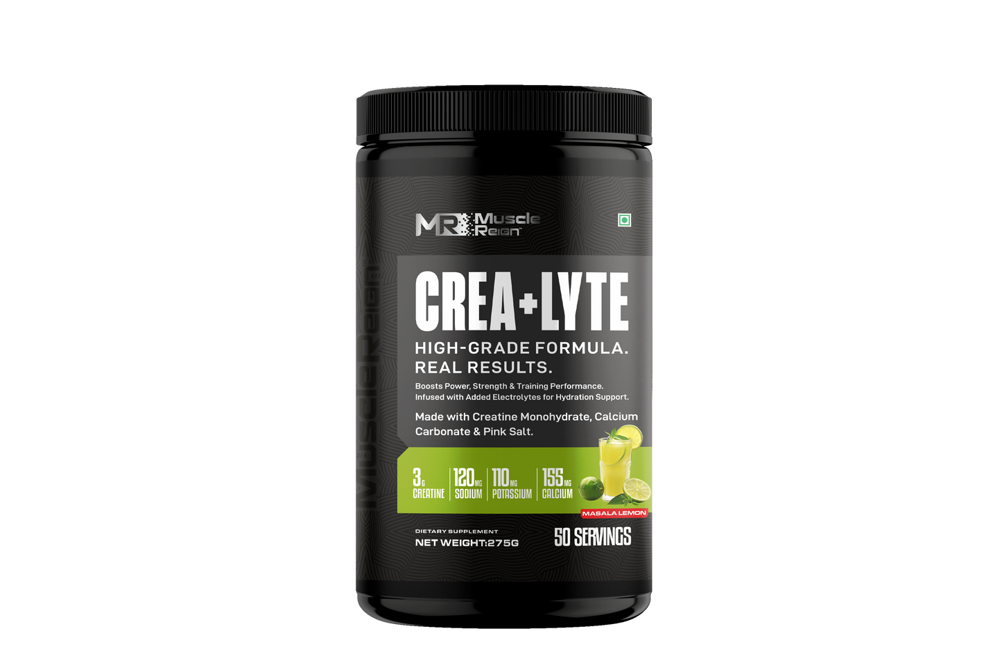 Muscle Reign Crea and Lyte High-Grade Creatine Supplement with 90 Servings and Refreshing Lime Flavor