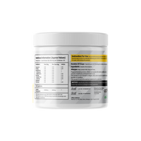 Muscle Reign creatine monohydrate supplement container with nutrition facts and usage instructions