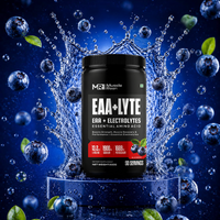 Muscle Reign EAA + Lyte with Blueberry flavor, featuring Essential Amino Acids and electrolytes for recovery.