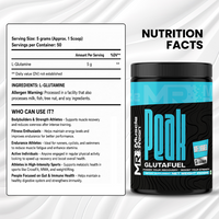 Muscle Reign Glutamine Supplement with 50 servings for enhancing recovery and performance