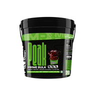 Muscle Reign high protein weight gainer supplement in a black bucket with chocolate flavor and 90 servings