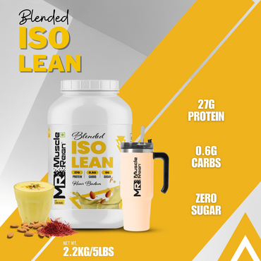 Muscle Reign ISO Lean protein powder in Vanilla flavor with 27g protein and zero sugar