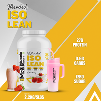 Muscle Reign ISO Lean protein supplement in Strawberry flavor with 27g protein and zero sugar