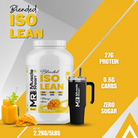 Muscle Reign ISO Lean protein powder in Mango flavor with 27g protein and zero sugar