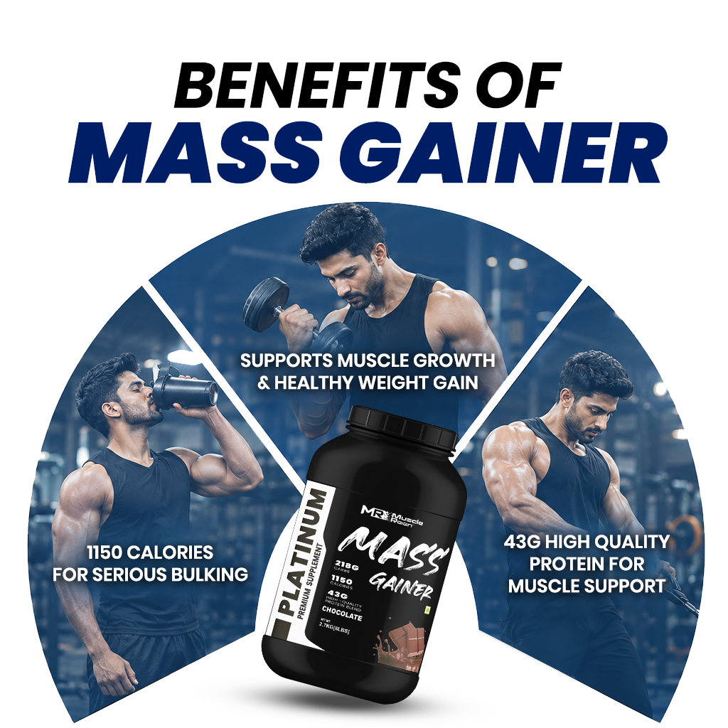 Muscle Reign Mass Gainer Supplement with 1150 calories for muscle growth and weight gain