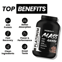 Muscle Reign Mass Gainer Chocolate Flavor with 43g protein for better absorption and recovery