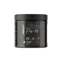 Muscle Reign Nitra Pre 3.0 pre workout supplement in a black container for enhanced energy and performance