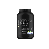 Muscle Reign Nitra Whey protein supplement in Blueberry flavor with 27g protein and 36g creatine