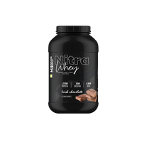 Muscle Reign Nitra Whey protein in rich chocolate flavor with 276g protein and 36g creatine