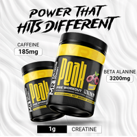 Muscle Reign Peak Pre-Workout Supplement with 185mg caffeine and 3200mg beta alanine for enhanced energy