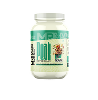 Muscle Reign Ripped Isolate protein supplement in a white container with colorful design
