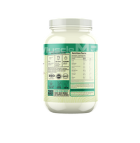 Muscle Reign Ripped Isolate Protein Powder in a white container with nutrition facts displayed