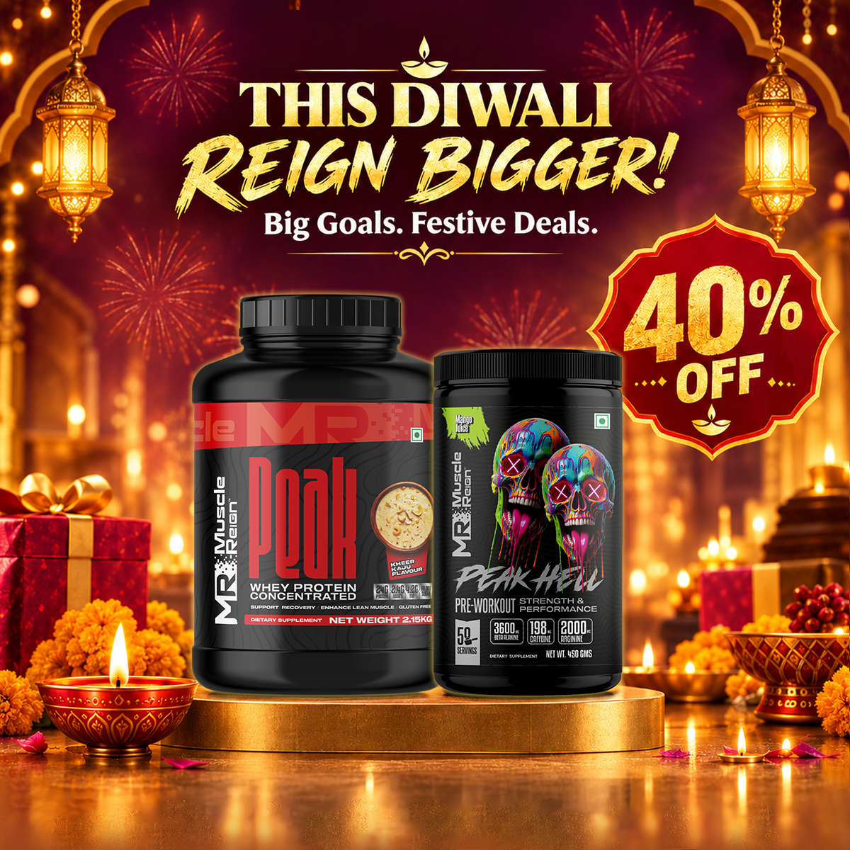 Combo Peak Whey Concentrated(2.15Kg) & Peak Hell Pre-Workout