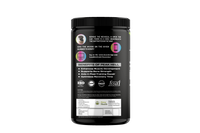 Muscle Reign Peak Hell pre-workout supplement container with benefits listed for muscle development and recovery