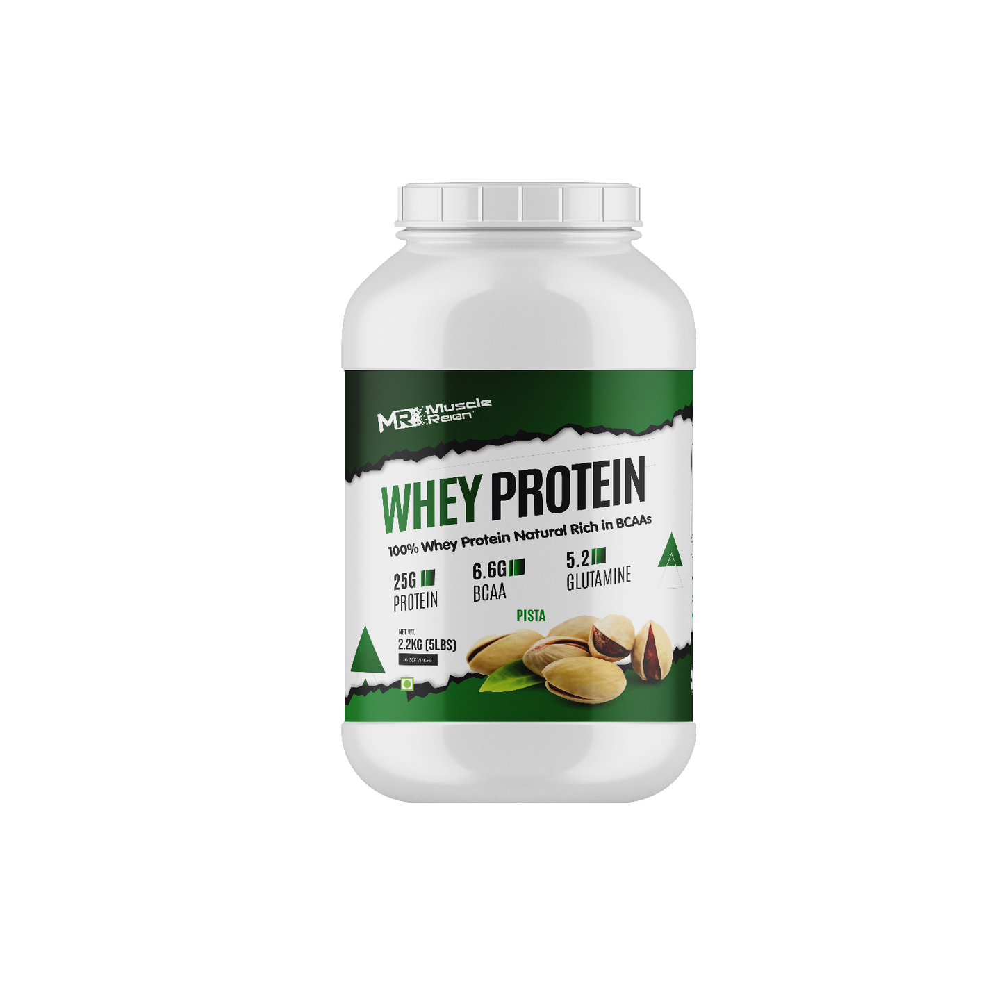 Muscle Reign Whey Protein 2.2kg 5Lbs+25Gm Protein+6.6Gm BCAA+5.2 Glutamine + Free Shaker